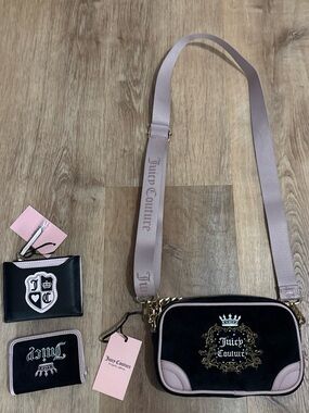 Juicy Couture 3 piece set Camera Bag and 2 Wallets